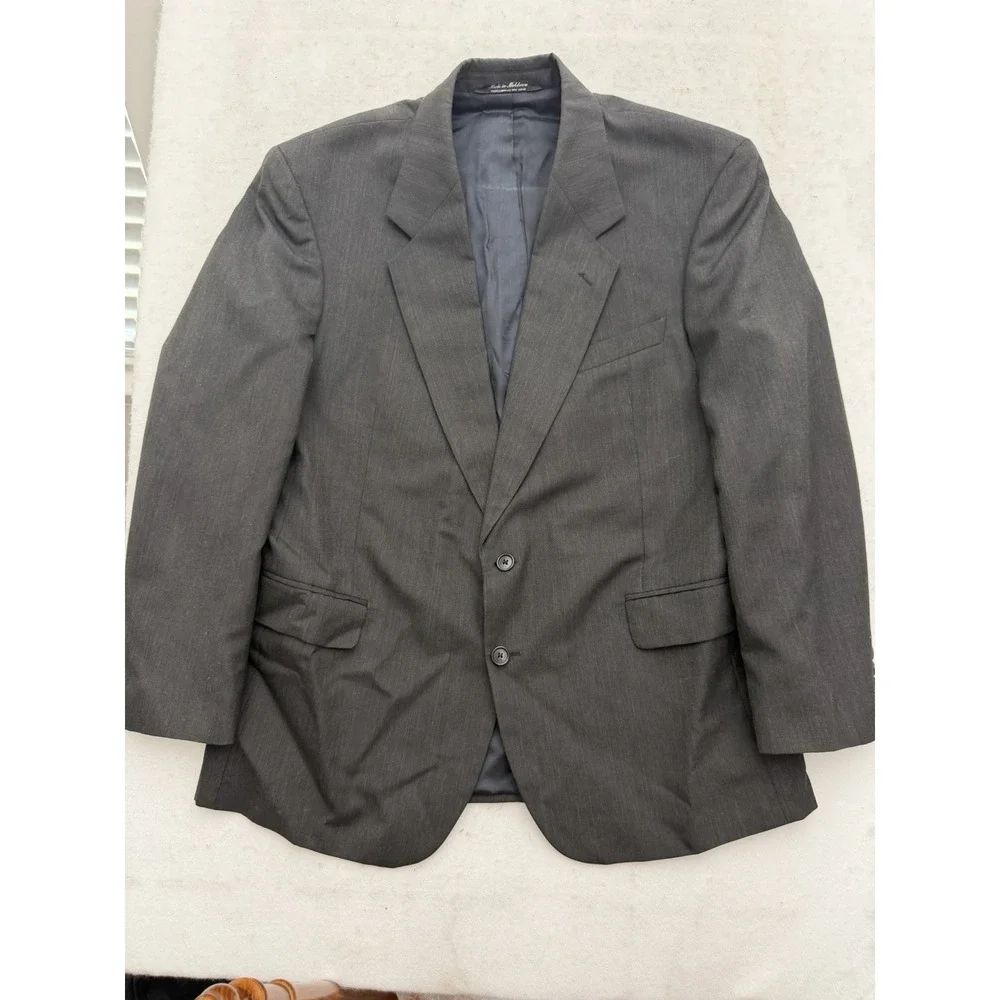Kilburne Finch Suit Mens 43R Charcoal Gray‎ 2 Button Wool Blend Vintage 36x29